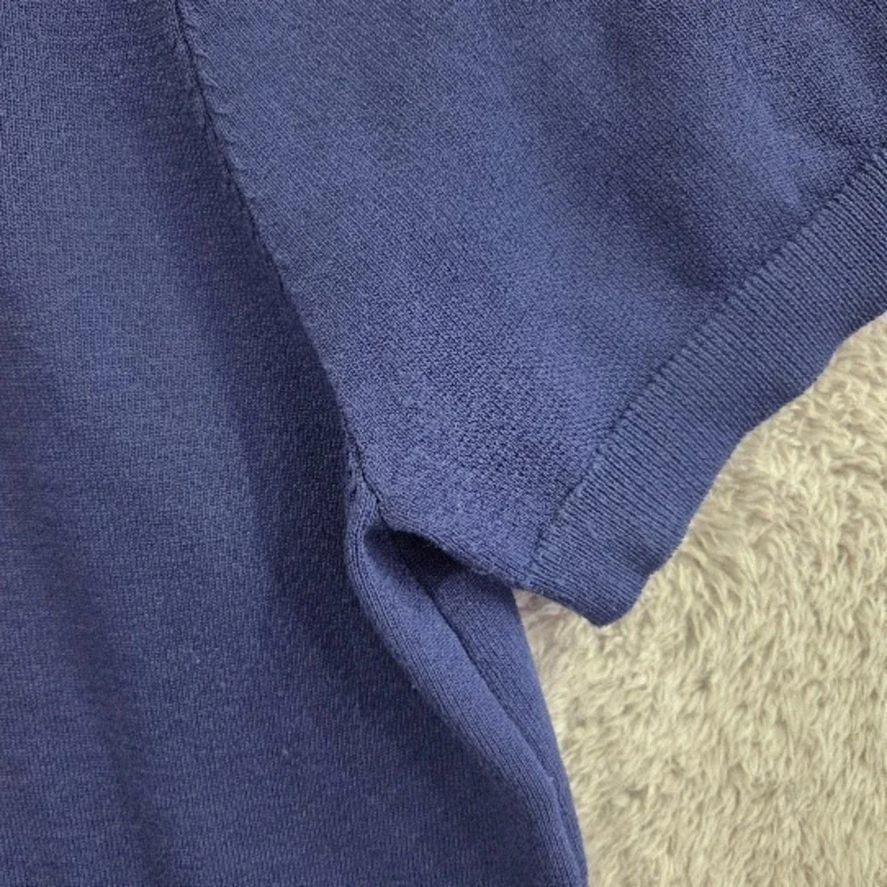 COOFANDY Men's Knit Henley Sweater Shirt Short Sleeve Blue 2XL Casual Button Tee